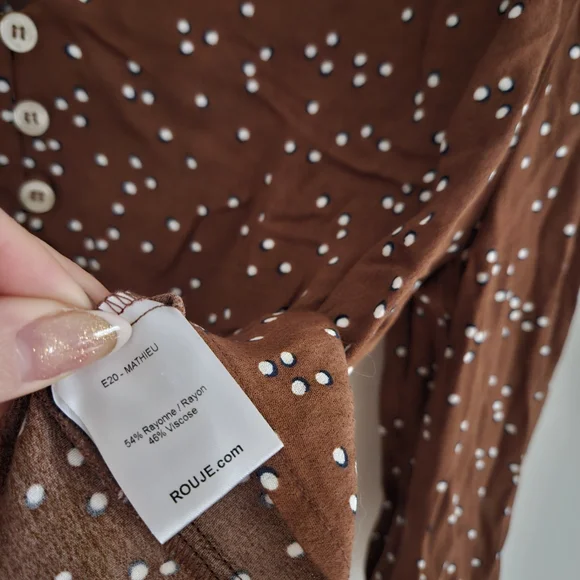 Rouje Matthieu Blouse Size 38 Brown - Picture 2 of 4